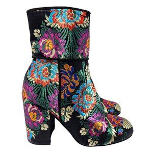 Steve Madden Goldie Boots Shoes Multicolor Women’s Size 6 Embroidered Floral